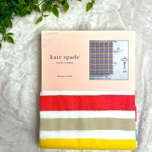 Nwt 🏷 KATE SPADE Painted Stripe Multicolored‎ Rainbow Bathroom Shower Curtain